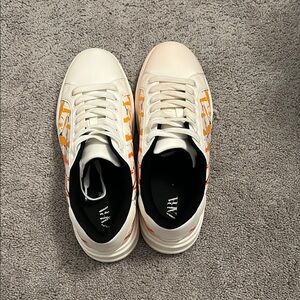 Zara White Sneakers with Vibrant Accents